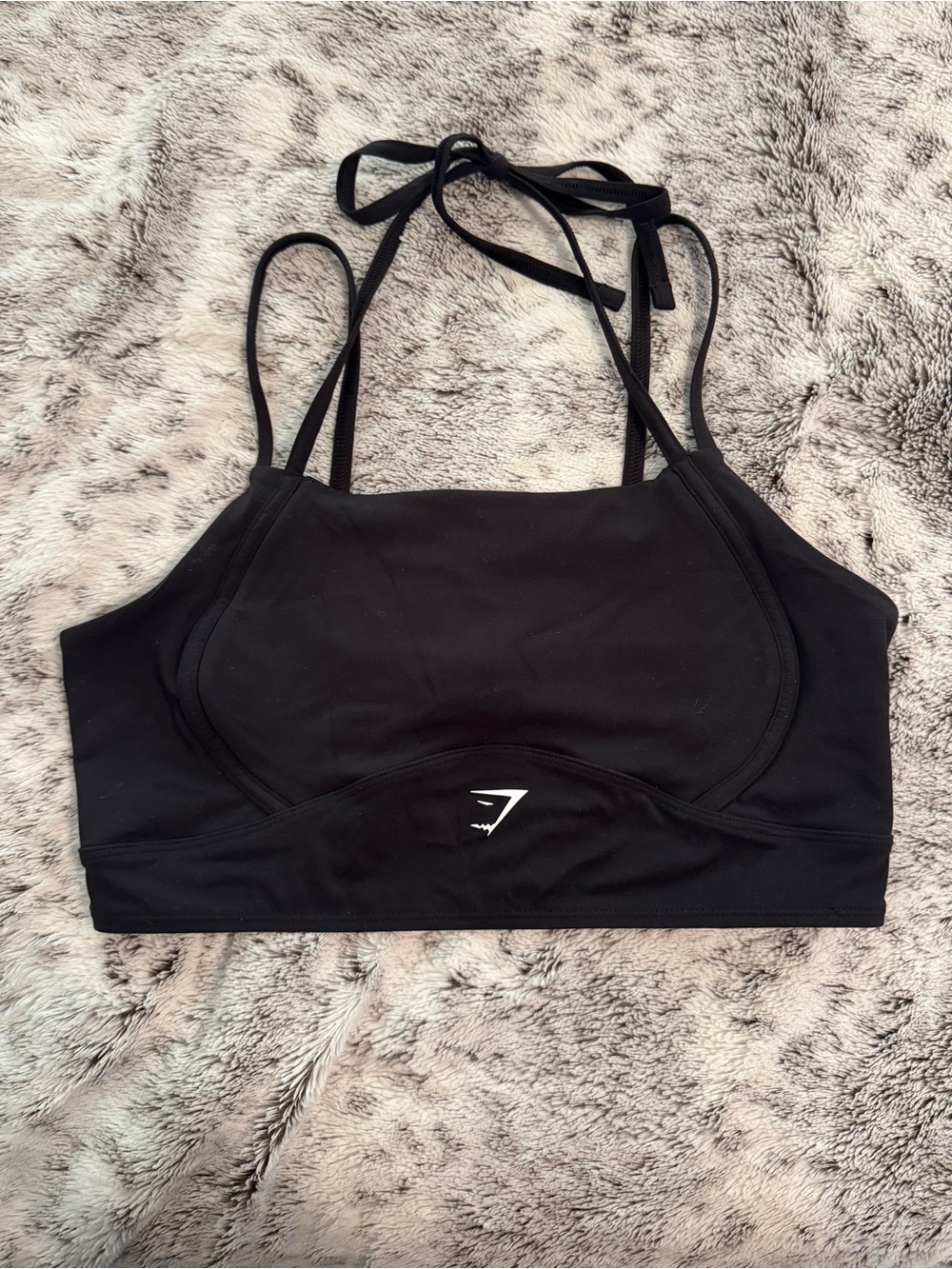 Gymshark Black Halter Strappy Sports Bra Crop Top